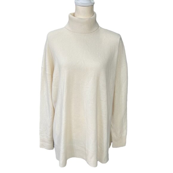 Allsaints Sweaters - Allsaints Gala Roll Neck Sweater Cashmere Wool Blend Turtleneck Cream Size Mediu